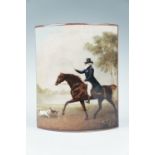 A late 20th Century Beswick George Stubbs segment form vase, the front bearing with a scene with a