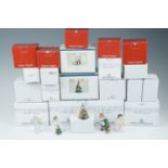 Nineteen boxed Royal Copenhagen Christmas figurines etc