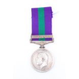 A General Service Medal with Kurdistan clasp to 3237673 Pte A L Urry, Cameronians