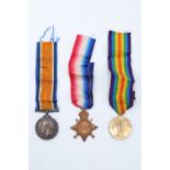 A 1914-15 Star with British War and Victory Medals to 20531, Pte B Clare, Border Regiment, [