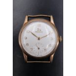 An early 1960s Record 9 ct gold wristwatch, having a calibre 022-18 15 jewel manual-wind movement