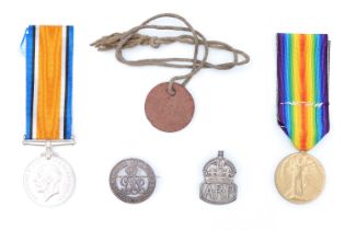 British War and Victory medals to 5-3481 Pte H E Jennings, Durham Light Infantry, in issue