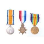 A 1914-15 Star with British War and Victory Medals to Reverend J W Woodhouse, [Star not issue