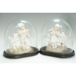 A pair of late 19th Century German porcelain figural vases by Schutz-Marke, variously being a girl