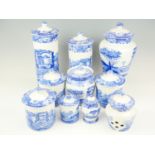 Ten Spode Italian ware storage jars