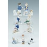 Eleven Royal Copenhagen figurines including the little mermaid, polar bear etc