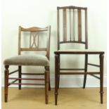 Two late 19th / early 20th Century mahogany bedroom chairs