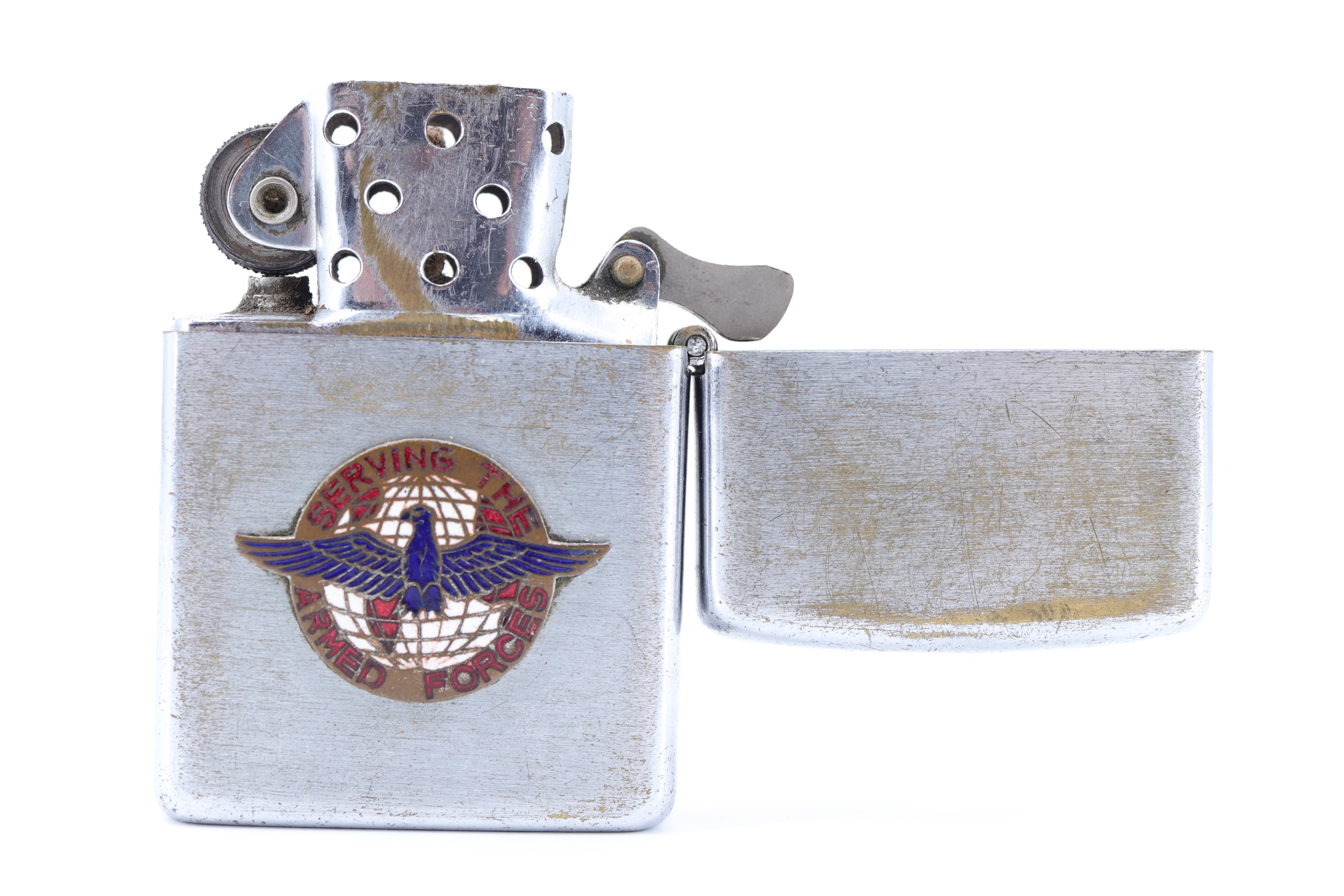 A US "Serving the Armed Forces" Zippo type cigarette lighter by Milserco Inc, a division of Military - Image 6 of 7