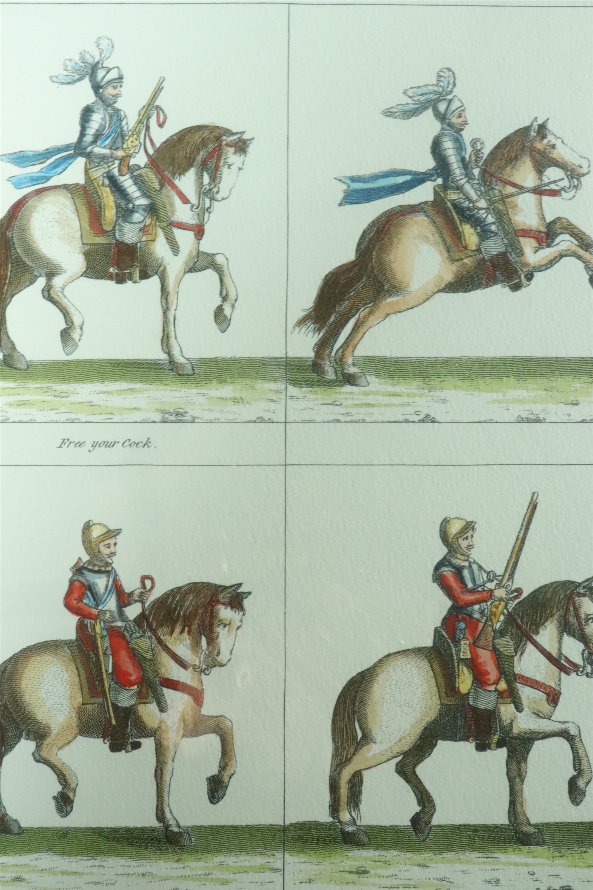 Exercise of the Horse, A pair of watercolour tinted engraved plates "Exercise of the Horse" after - Image 2 of 3