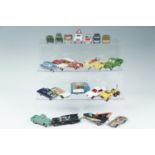 A quantity of Corgi play-worn die cast model cars including James Bonds Aston Martin DB5,