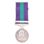 A General Service Medal with Near East clasp to 23266348 Pte D McCumiskey, Royal Artillery