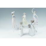 Five Nao figurines including Candlelight, tallest 35 cm