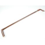 A late Victorian mahogany riding crop, having an ivory cap, 50 cm, (Animal and Plant Health