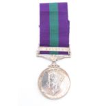 A General Service Medal with Malaya clasp to T/22249666Dvr J Charters, RASC