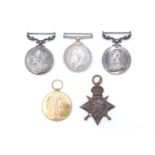 A Distinguished Conduct medal, 1914-15 Star, British War and Victory Medals with Army Long Service