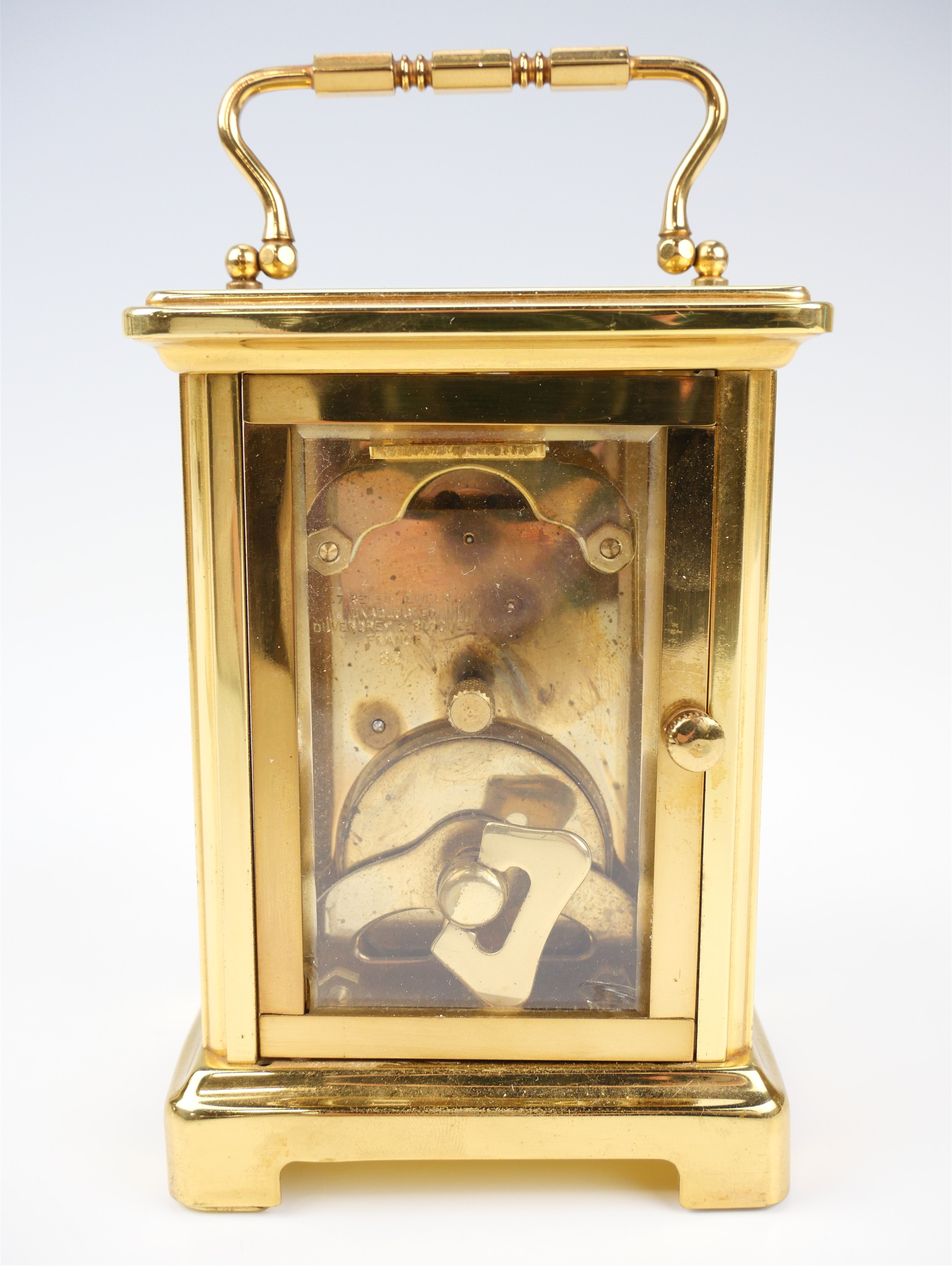 A Baynard brass carriage clock, having an 8 day 7 jewel movement, 11.5 cm excluding handle - Image 2 of 2