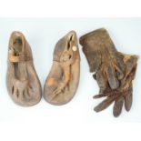 Vintage children's shoes and gloves