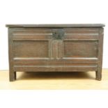 An uncommon diminutive joined oak chest, late 17th / early 18th Century, 67 cm x 40 cm x 40 cm
