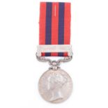 An India General Service Medal with Hunza 1891 clasp to 208 *** Soandersing [?] 3rd Madras Light