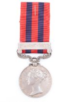 An India General Service Medal with Hunza 1891 clasp to 208 *** Soandersing [?] 3rd Madras Light