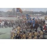 After R Caton Woodville "Queen and Empire", watercolour tinted engraving depicting British and