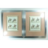 Exercise of the Horse, A pair of watercolour tinted engraved plates "Exercise of the Horse" after