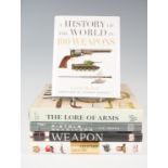 A quantity of books on the history of weapons