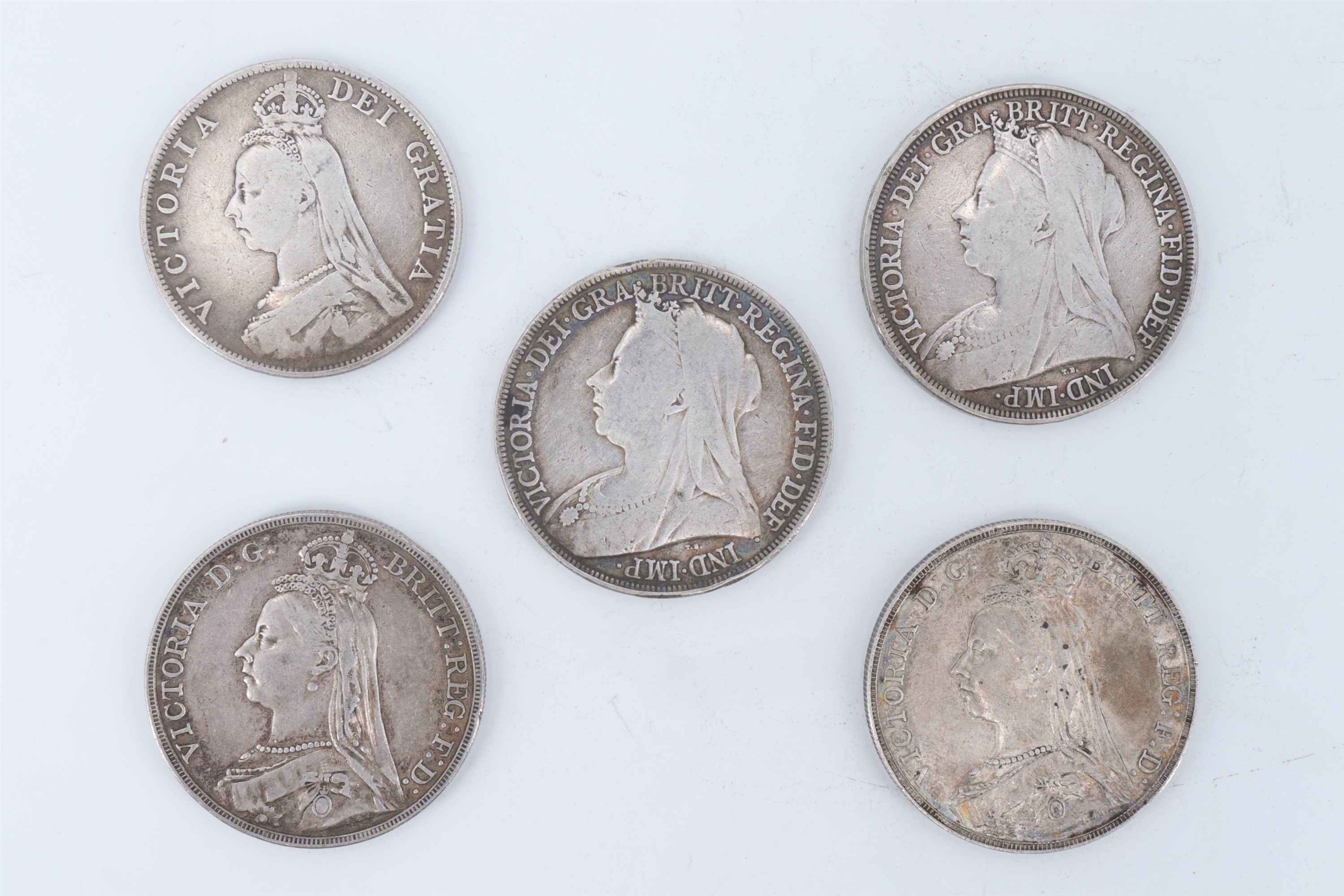 Five Victorian crown coins - Image 2 of 4