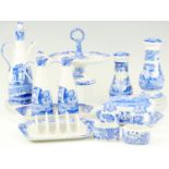 Spode Italian ware including toast rack, butter dish, egg stand, cruet sets etc