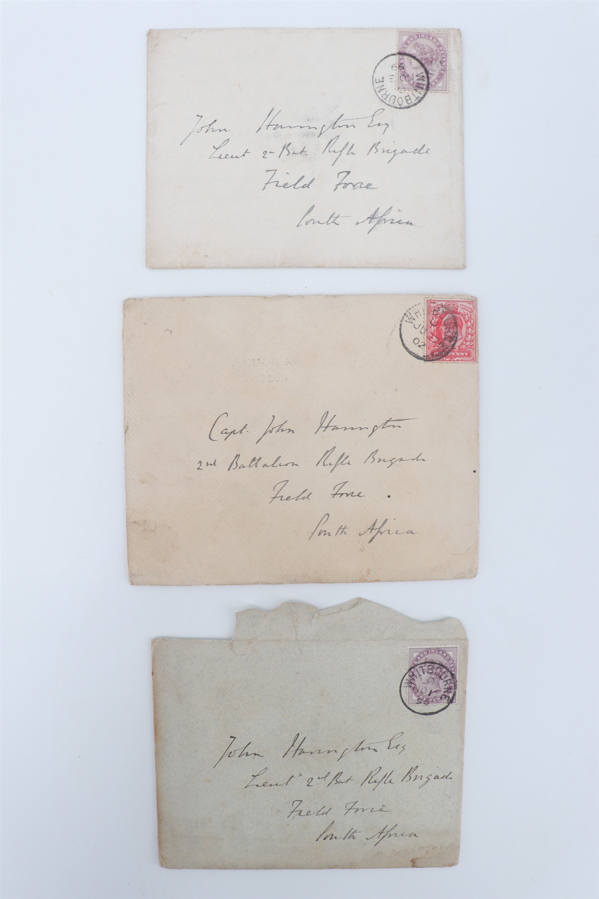 [ Boer War ] Three Victorian / Edwardian autograph letters and stamp covers addressed to - Image 2 of 2