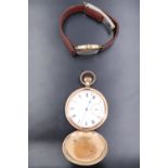 An early 20th Century Waltham rolled gold hunter pocket watch, having a "Traveler" movement, (