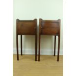 An old reproduction pair of George III mahogany night stands, 39 cm x 32 cm x 79 cm