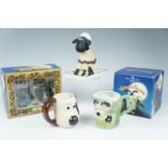 [ Aardman Studios ] A boxed Border Fine Arts Studios "Wallace and Gromit" mug, a PG Tips Gromit mug,