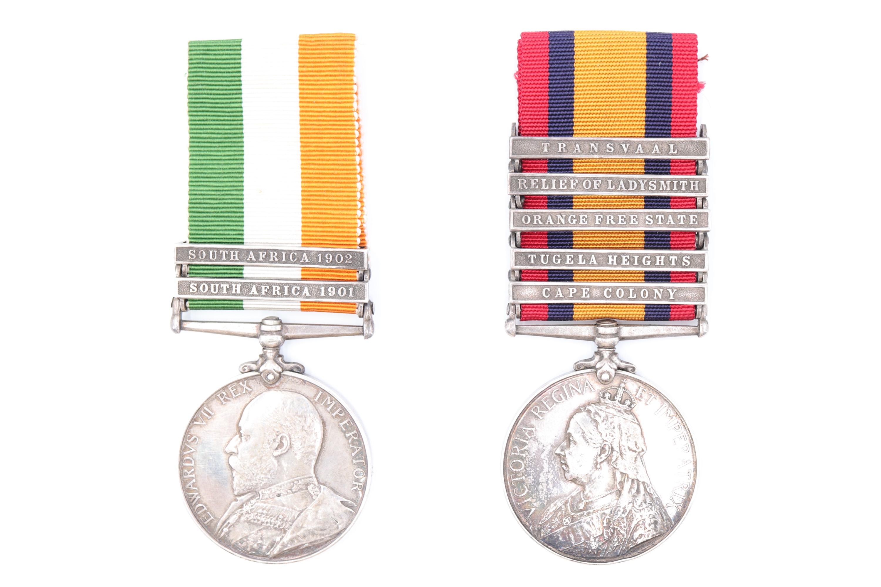 A Queen's South Africa medal with five clasps together with a King's South Africa Medal with two - Image 2 of 16
