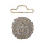 A German Third Kriegsmarine officer's dress belt buckle by Friedrich Linden of Lüdenscheid, (a/f)