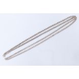 A late 20th Century silver belcher link opera length neck chain, 18.93 g, 75 cm