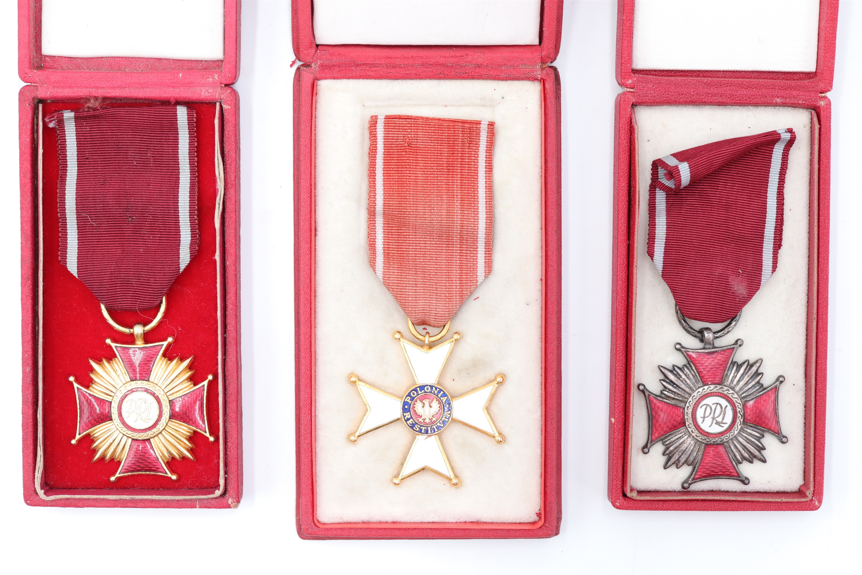 Polish Order of Polonia Restituta and Order of Merit medals, cased - Image 2 of 2