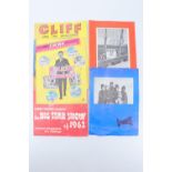 1960s popular music programmes and ephemera, including a "Cliff and the Shadows" magazine, a