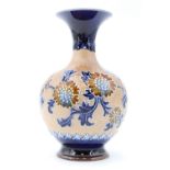 An early 20th Century Doulton Slaters' patent vase, of ovoid form having a slender neck and