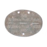 A German Third Reich III Ersatz-und-Ausbildungs-Regiment 'Hermann Göring" identity disc