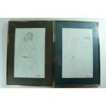 Douglas Owen Portway (South African, 1922 - 1993) A pair of erotic nudes, ink, inscribed artist's