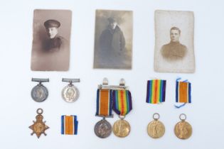 A Great War family medal group comprising a 1914-15 Star, British War and Victory Medals to 4872 Pte