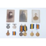A Great War family medal group comprising a 1914-15 Star, British War and Victory Medals to 4872 Pte