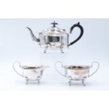 An Edwardian electroplate three piece teaset