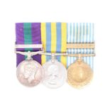 A General Service Medal with Palestine 1945-48 clasp, Korea and UN Korea medals to 21125229 Pte G