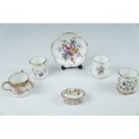 Royal Crown Derby miniature tyg, lidded box etc