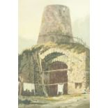 An early 19th Century watercolour study of a broch-like dwelling, dated 1817 verso, in double card