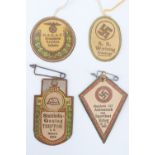 Four various German Third Reich printed day badges