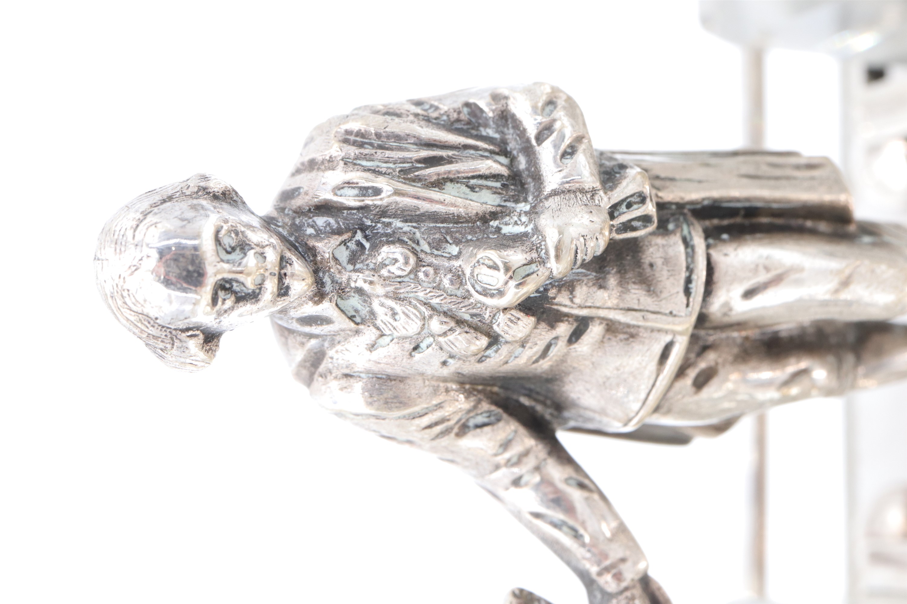 An Edwardian figural electroplate ink standish incorporating a figure of Shakespeare, together - Image 7 of 8