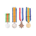 A 1914-15 Star, British War and Victory Medals to 54998 A / Bmbr L J Baker, Royal Field Artillery,